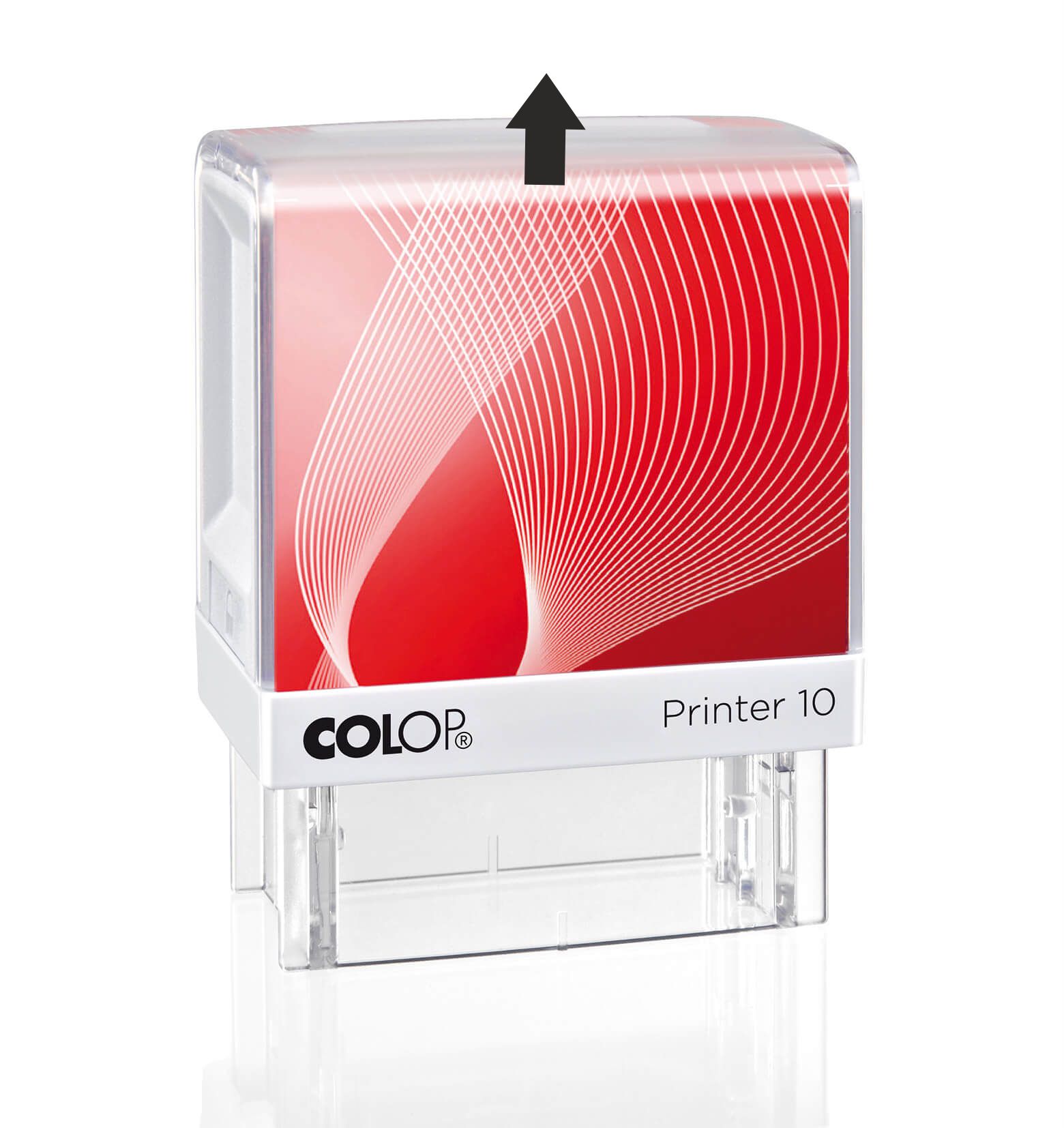 Stempelkissen mit Pfeil - herausdrücken